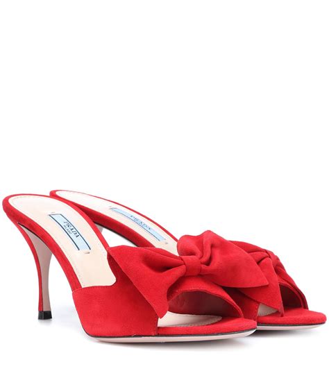 prada patent mules with bow|prada mules.